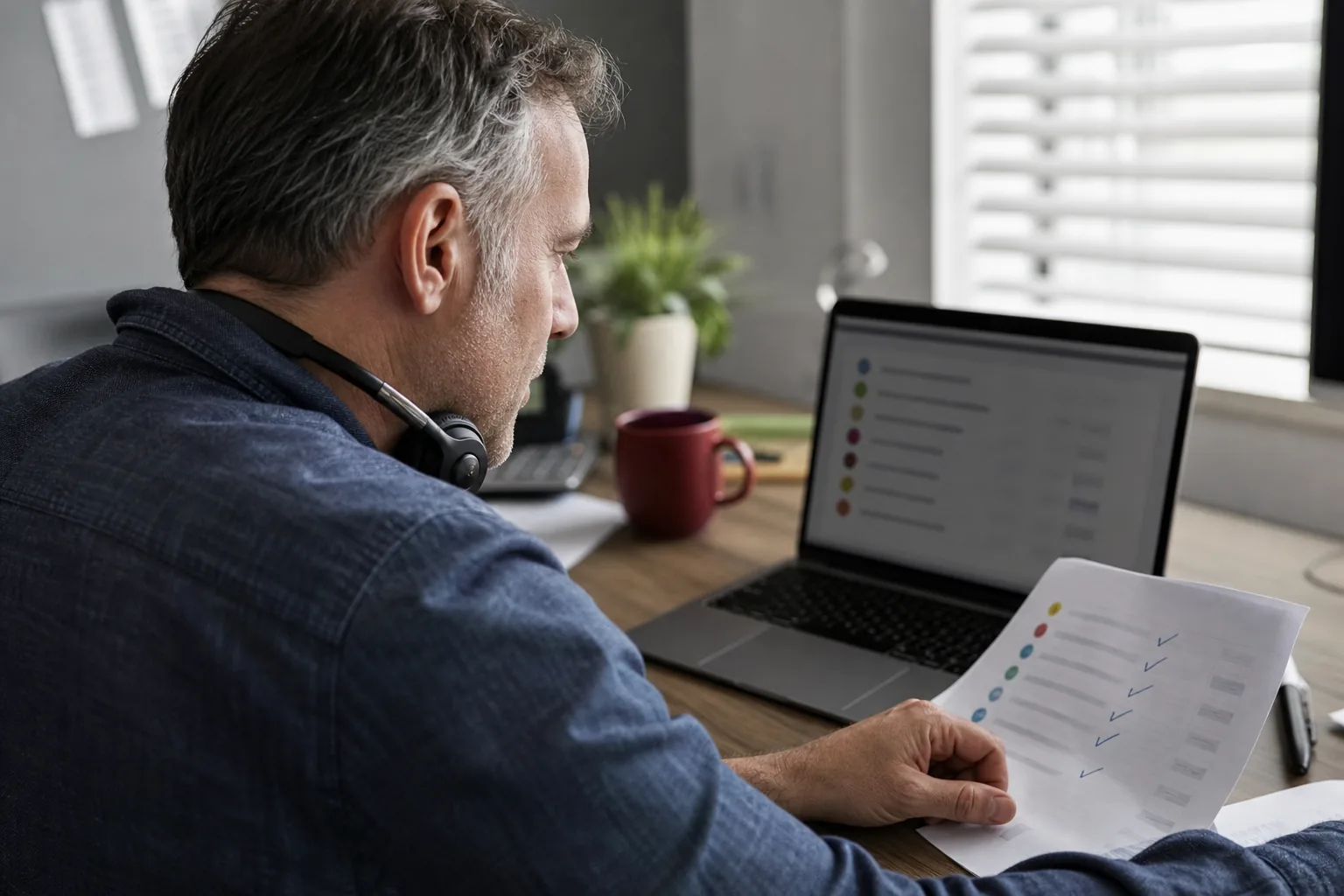 Customer success manager reading a daily account health digest